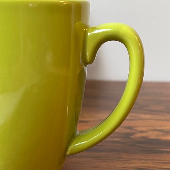 4 Stoneware Coffee Mugs Corelle Coordinates Lime Green 12 oz - Picture 5 of 9